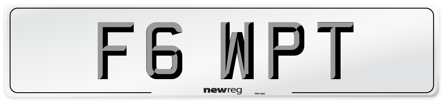 F6 WPT Number Plate from New Reg
